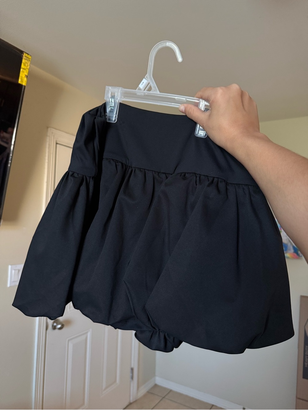 Women's Black Bubble Skort